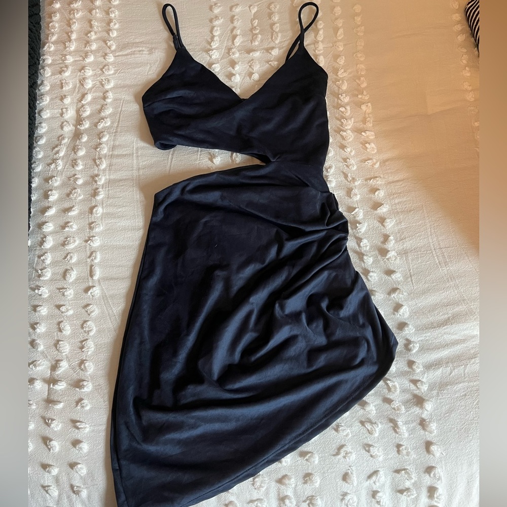 Lucy in the Sky Navy Velour mini dress